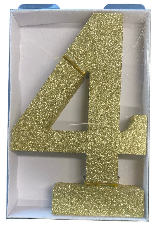 Gold Glitter Decorative Number 4