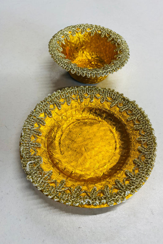 Wedding/Haldi Small Thali with Small Bowl 1pc