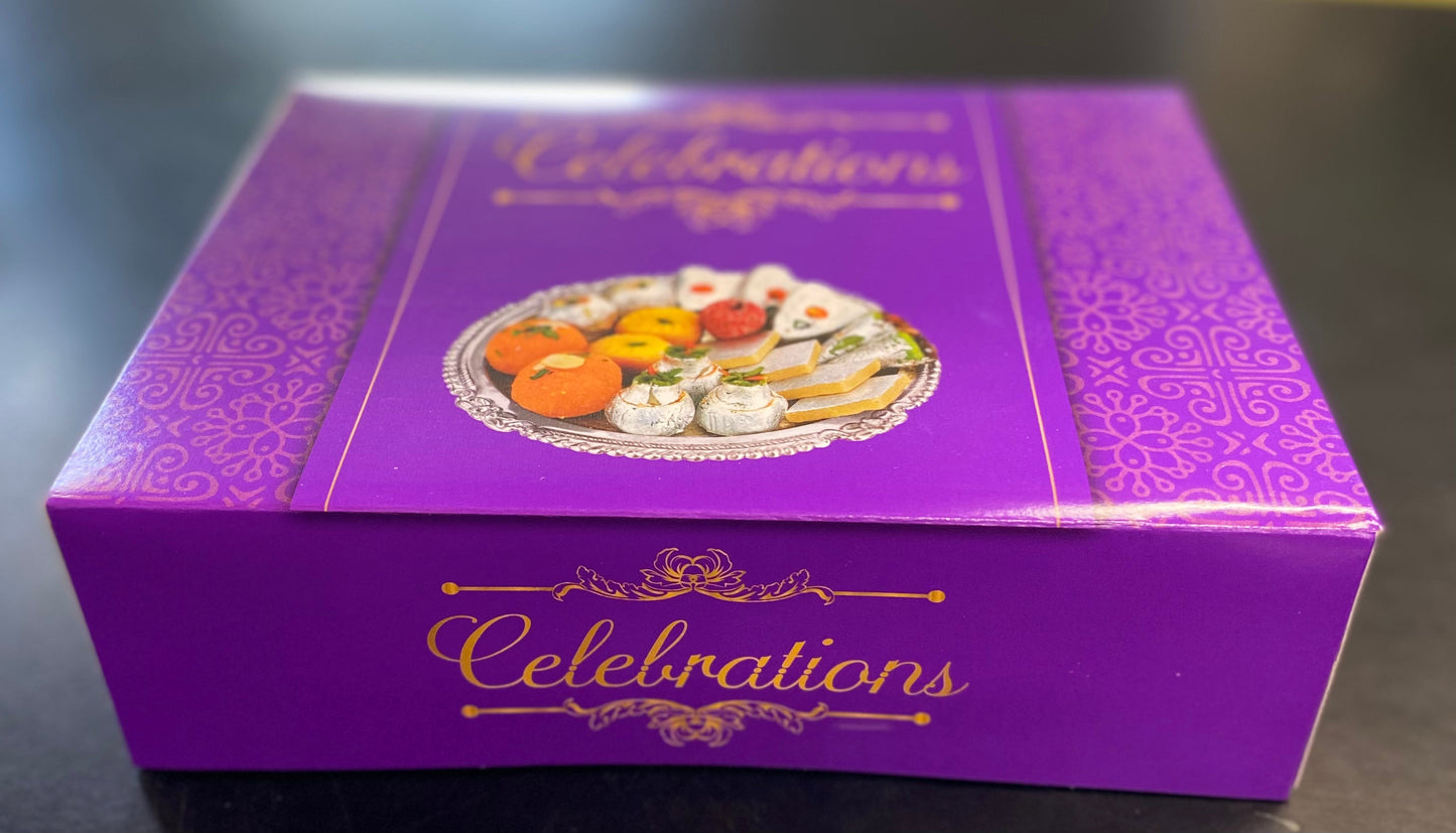 Sweet Box 500gm/ Half KG- Purple & Gold print 1pc