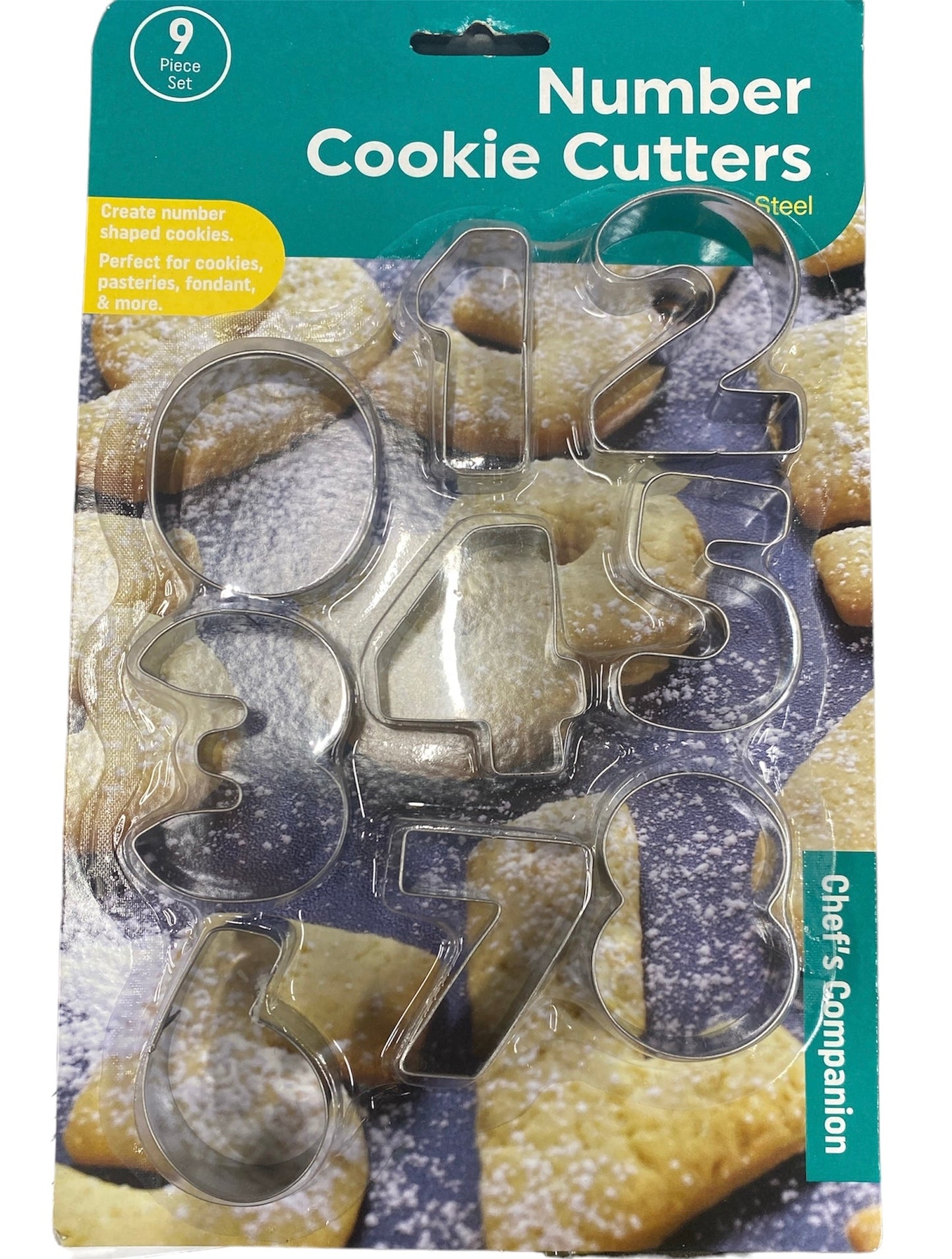 Number cookie Cutters Stainless Steel 9 pcs