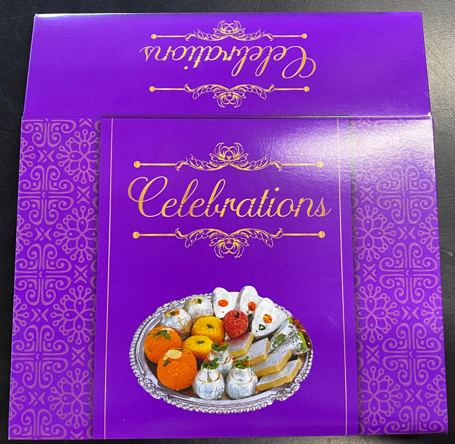 Sweet Box 500gm/ Half KG- Purple & Gold print 1pc