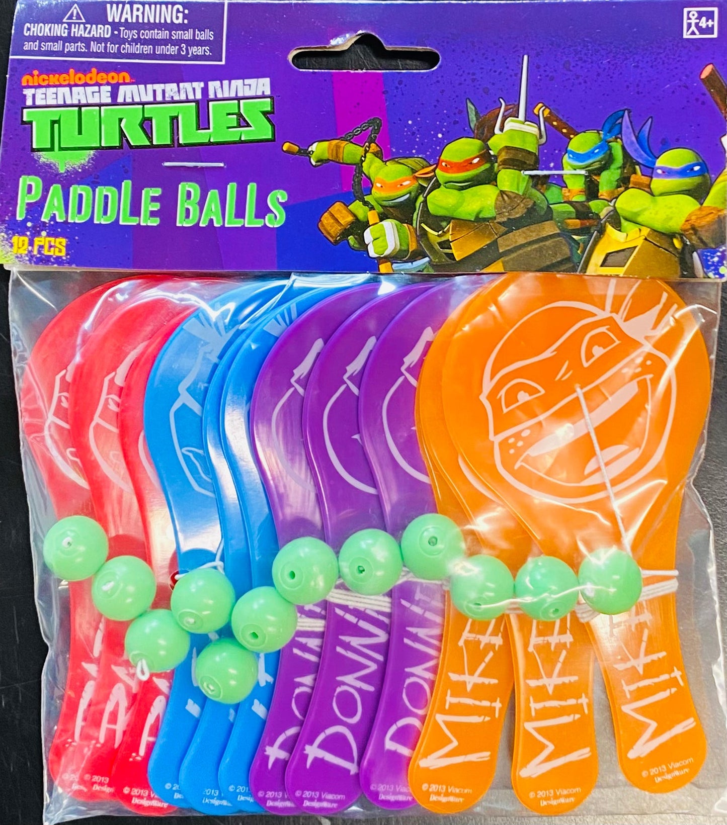 Ninja Turtles Paddle Balls 12pk