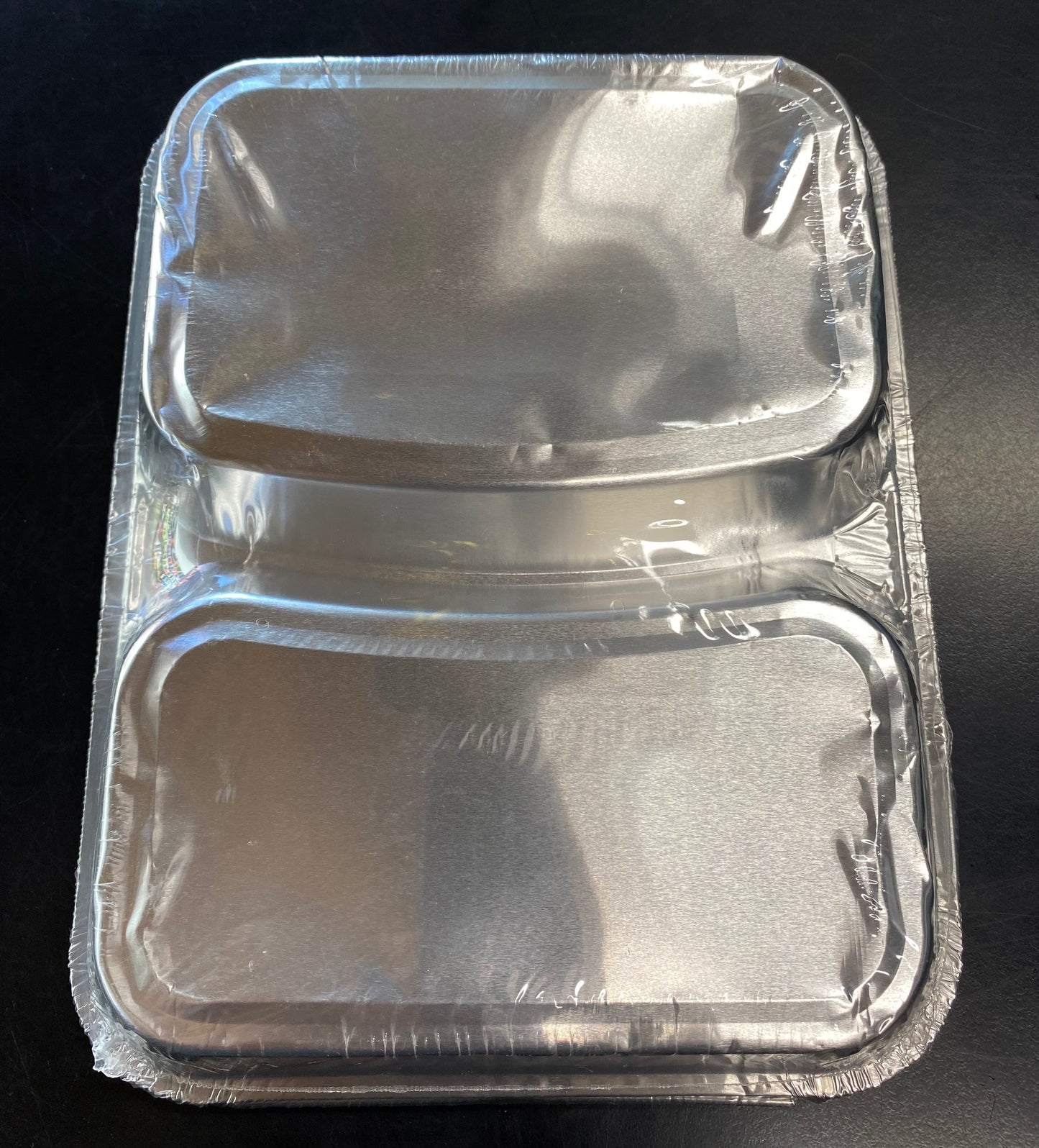 2 compartment Foil tray with Lid 3pk