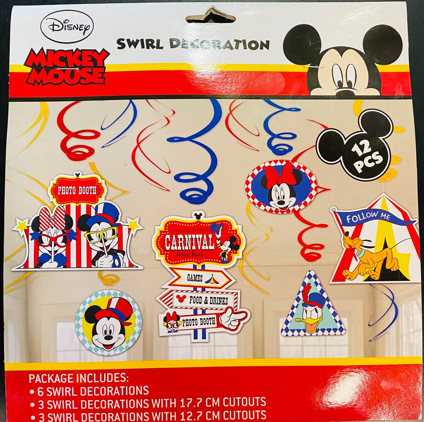 Mickey Mouse Swirl Decoration 6pk