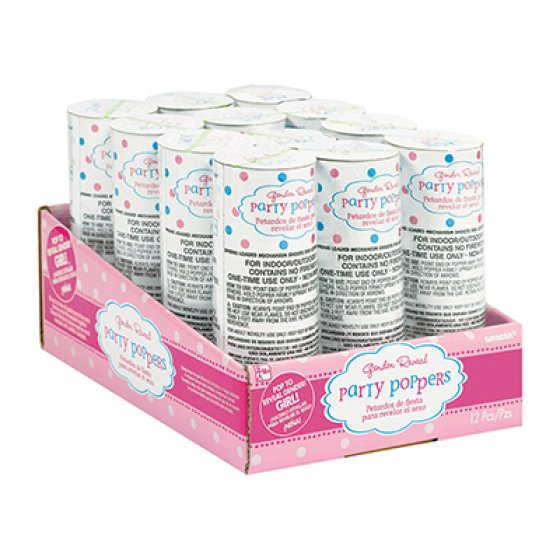 GIRL OR BOY? CONFETTI POPPERS - GIRL GENDER REVEAL NIS Packaging & Party Supply