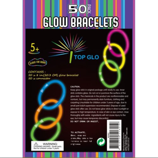 Buy GLOW 8" BRACELET TUBE 50 at NIS Packaging & Party Supply Brisbane, Logan, Gold Coast, Sydney, Melbourne, Australia