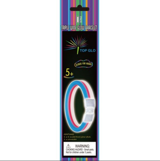 Buy GLOW 8" TRI-COLOUR BRACELET at NIS Packaging & Party Supply Brisbane, Logan, Gold Coast, Sydney, Melbourne, Australia