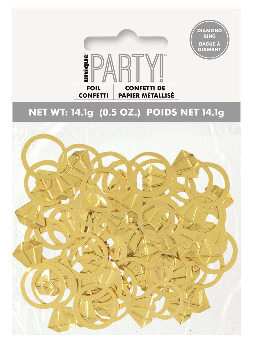 GOLD DIAMOND RINGS CONFETTI 14.1G (0.5OZ) NIS Traders