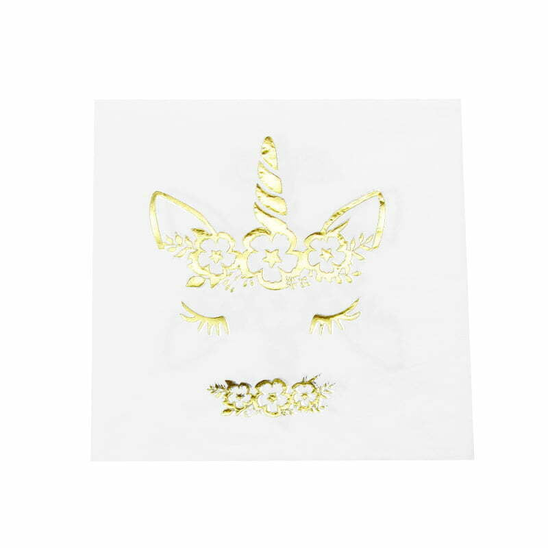 GOLD FOIL UNICORN NAPKINS 16PK NIS Traders