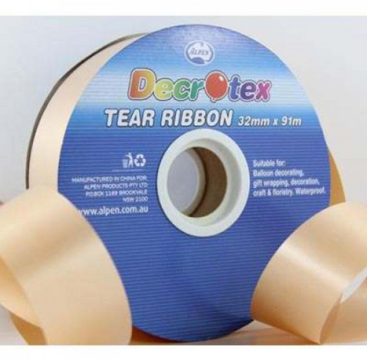 Buy GOLD TEAR RIBBON 32MMX91M at NIS Packaging & Party Supply Brisbane, Logan, Gold Coast, Sydney, Melbourne, Australia