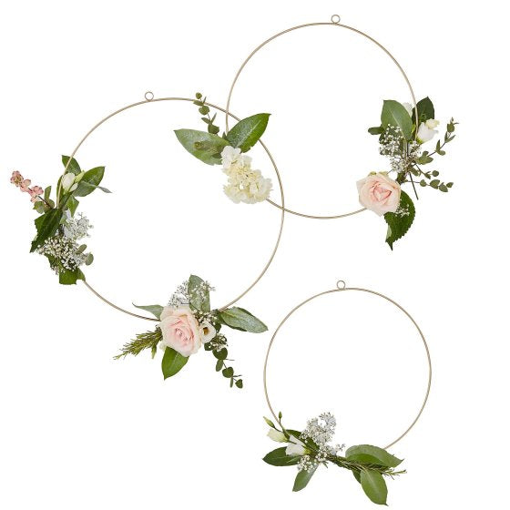 GOLD WEDDING 3 HOOPS ONLY  (Flowers not included) NIS Traders