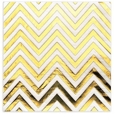 GOLD foil Printed Napkins 10pk NIS Traders