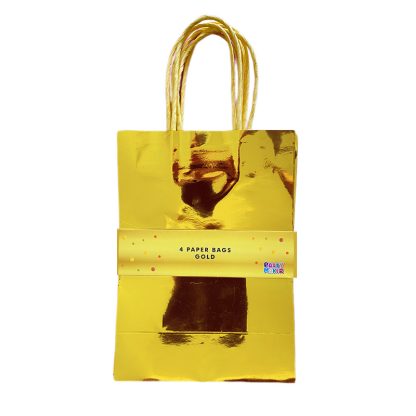 Gift/Paper Bag -GOLDEN 4pk NIS Packaging & Party Supply