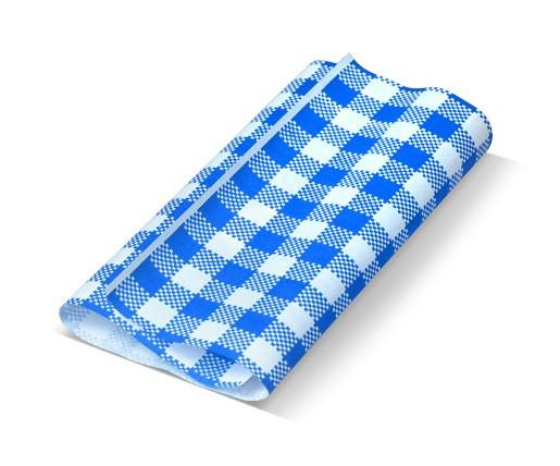 Gingham printed greaseproof paper Blue 190 x 300 (200pcs) NIS Packaging & Party Supply