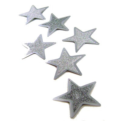 Buy Glitter 4in Silver Stars at NIS Packaging & Party Supply Brisbane, Logan, Gold Coast, Sydney, Melbourne, Australia