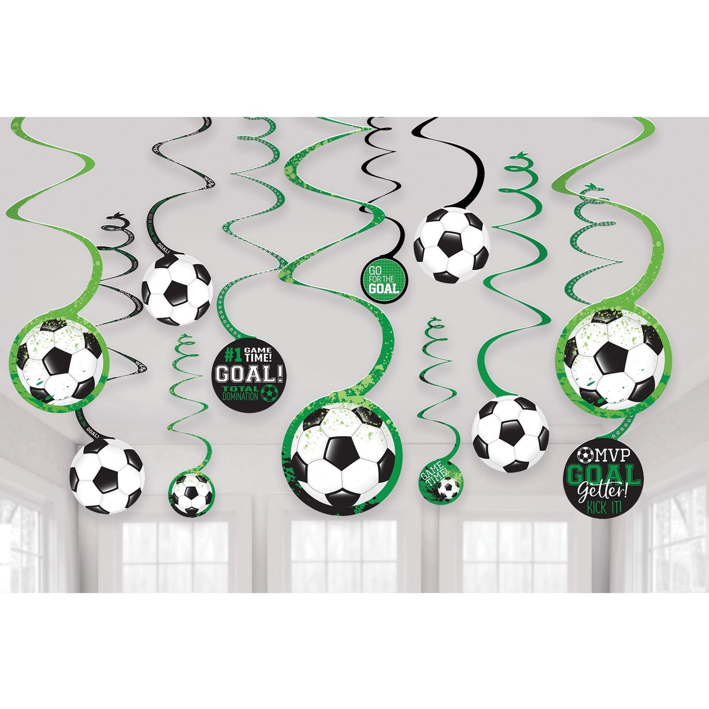 Goal Getter Soccer Spiral Hanging Decorations NIS Packaging & Party Supply