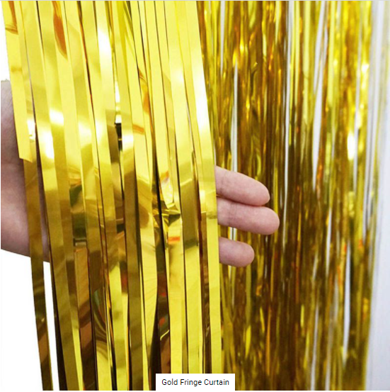 Buy Gold Curtain 90*200 cm 1PC at NIS Packaging & Party Supply Brisbane, Logan, Gold Coast, Sydney, Melbourne, Australia