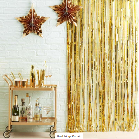 Buy Gold Curtain 90*200 cm 1PC at NIS Packaging & Party Supply Brisbane, Logan, Gold Coast, Sydney, Melbourne, Australia