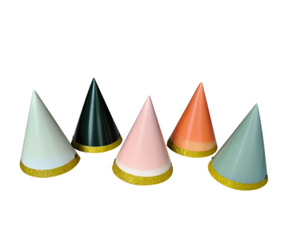 Buy Gold Glitter Edging Paper hats at NIS Packaging & Party Supply Brisbane, Logan, Gold Coast, Sydney, Melbourne, Australia