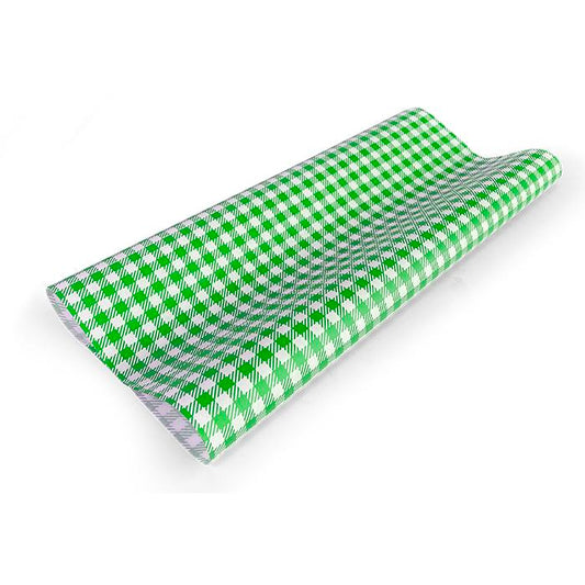 Greaseproof Paper Gingham Green Large 400 X 330mm – 200/ream NIS Traders