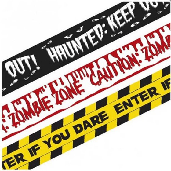 HALLOWEEN FRIGHT TAPE BANNERS PLASTIC NIS Traders