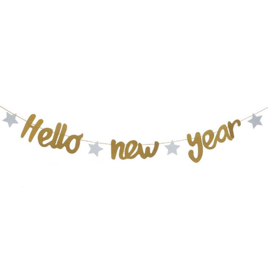 HELLO NEW YEAR GLITTER BUNTING NIS Traders