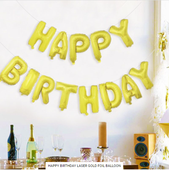 Buy Happy Birthday Foil Banner (Gold) at NIS Packaging & Party Supply Brisbane, Logan, Gold Coast, Sydney, Melbourne, Australia