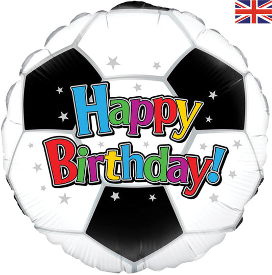 Buy Happy Birthday Football Round Foil Balloon 45cm at NIS Packaging & Party Supply Brisbane, Logan, Gold Coast, Sydney, Melbourne, Australia