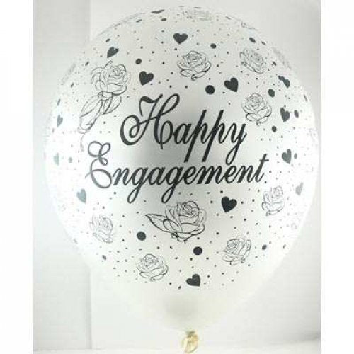 Happy Engagement Pearl Silver Print 30cm NIS Traders