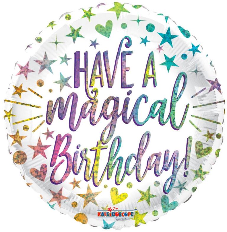 Buy Have a Magical Birthday Holographic Foil Round at NIS Packaging & Party Supply Brisbane, Logan, Gold Coast, Sydney, Melbourne, Australia