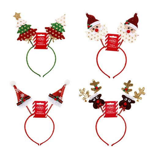 Headband Novelty Xmas Bopper 4 Assorted NIS Traders