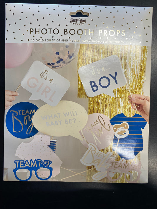 Gender Reveal Photo Booth Props 10pk