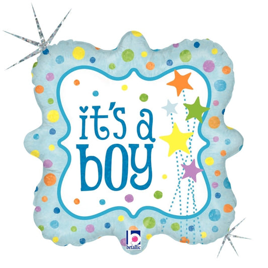 Buy ITS A BOY STARS Round Foil Balloon at NIS Packaging & Party Supply Brisbane, Logan, Gold Coast, Sydney, Melbourne, Australia