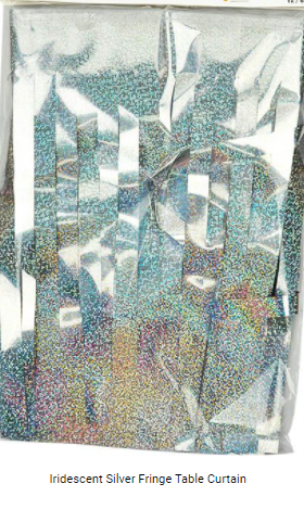 Buy Iridescent Silver Table curtain at NIS Packaging & Party Supply Brisbane, Logan, Gold Coast, Sydney, Melbourne, Australia