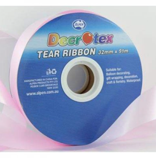 Buy LIGHT PINK TEAR RIBBON 32MMX91M at NIS Packaging & Party Supply Brisbane, Logan, Gold Coast, Sydney, Melbourne, Australia