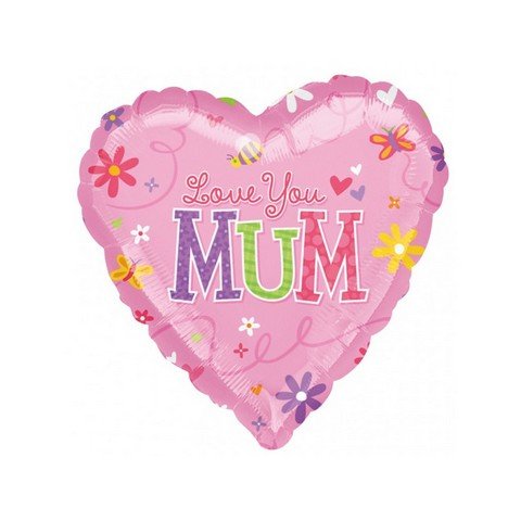 LOVE YOU MUM Foil Balloon 45CM NIS Traders