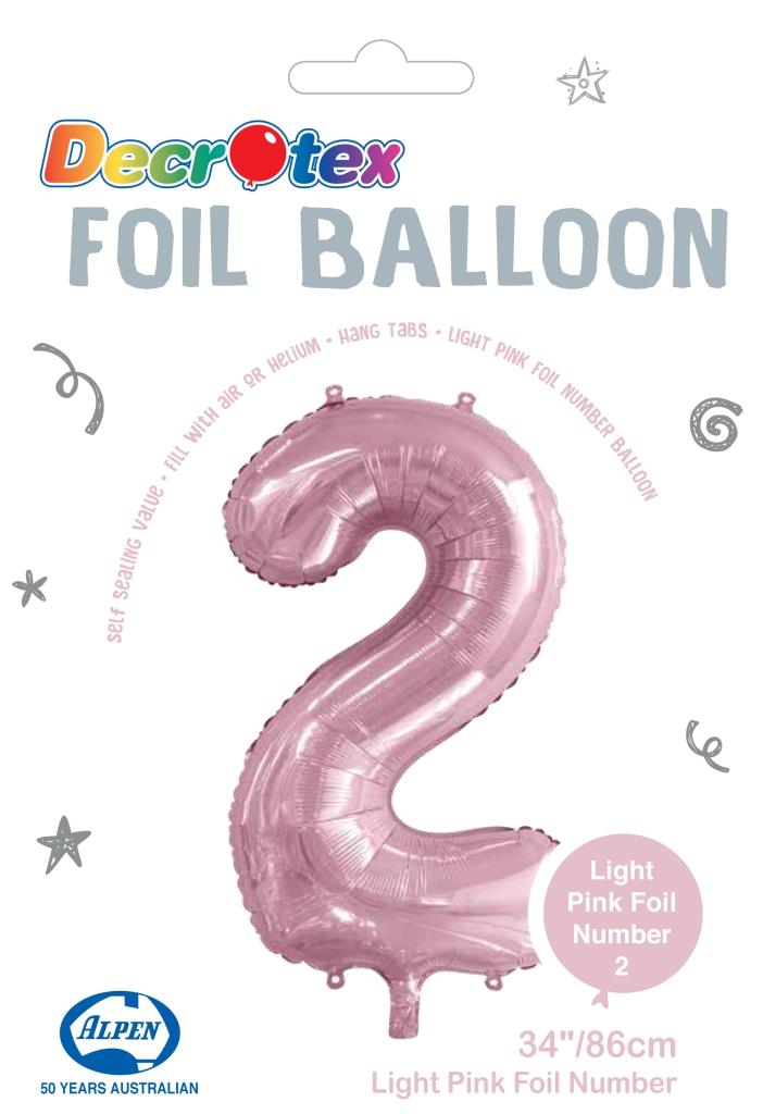 Buy Light Pink Foil Balloon Number #2 (34inch) at NIS Packaging & Party Supply Brisbane, Logan, Gold Coast, Sydney, Melbourne, Australia