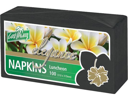 Luncheon Napkins Quarter Fold, Black 100PK 310 x 310 mm (open) NIS Traders