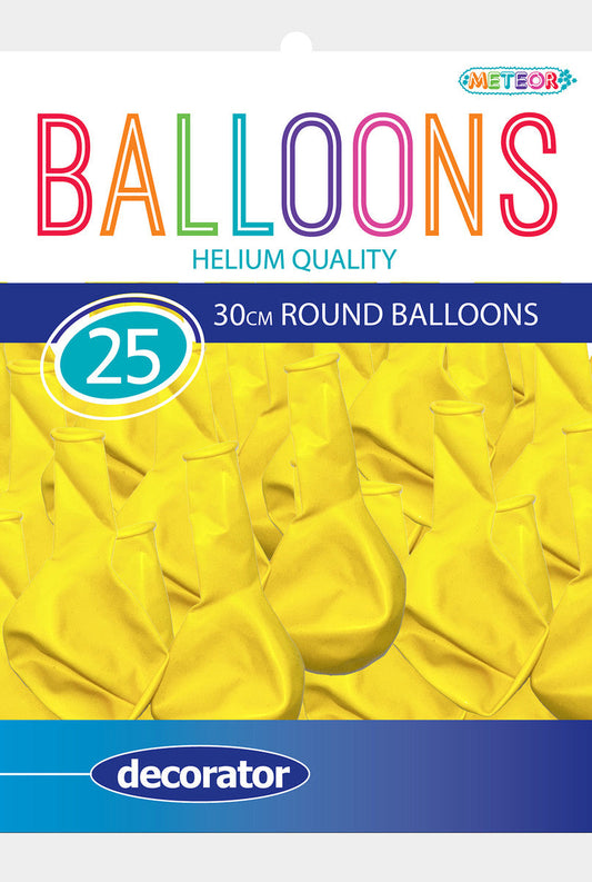 YELLOW - 25 X 30CM (12") DECORATOR BALLOONS