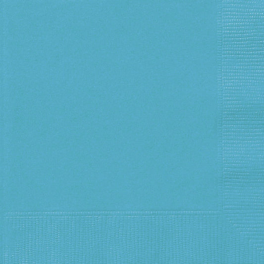 Caribbean Teal 50 Luncheon Napkins 2ply 33cm x 33cm (13" x 13")