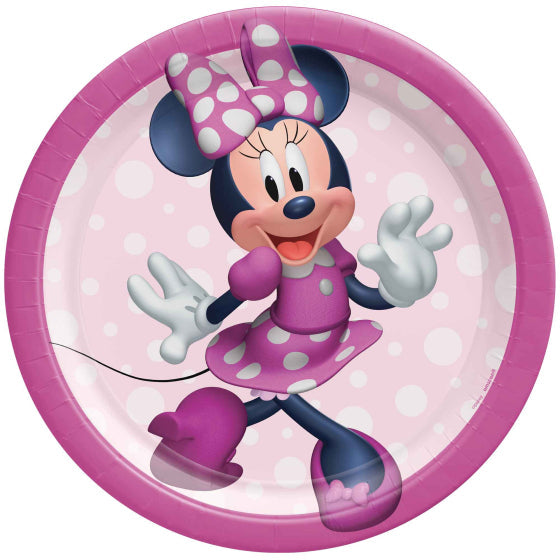 MINNIE MOUSE FOREVER 17cm Round Paper Plates 8pk NIS Traders