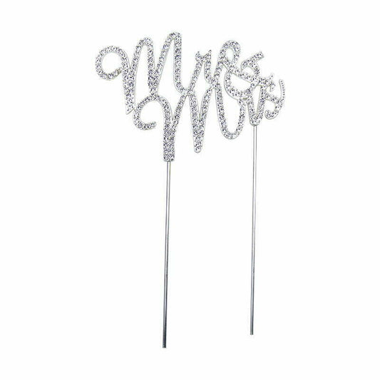 MR & MRS CAKE TOPPER - SILVER NIS Traders