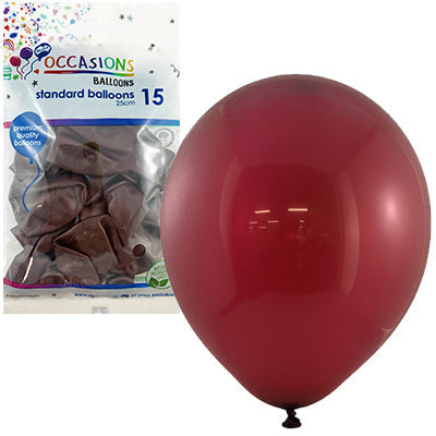 Buy Maroon 25cm Balloons Pack of 15 at NIS Packaging & Party Supply Brisbane, Logan, Gold Coast, Sydney, Melbourne, Australia