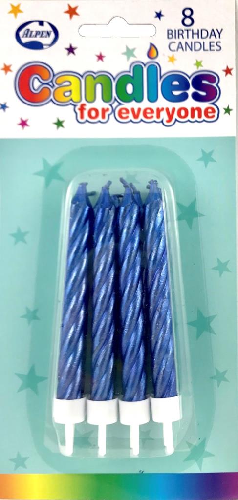 Metallic Blue Jumbo Candles with holders P8 NIS Traders