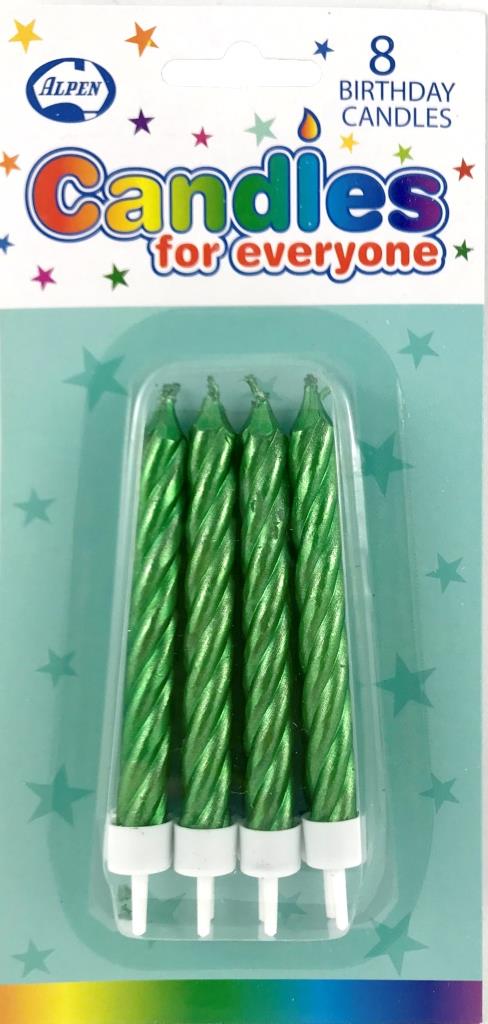 Metallic Green Jumbo Candles with holders P8 NIS Traders