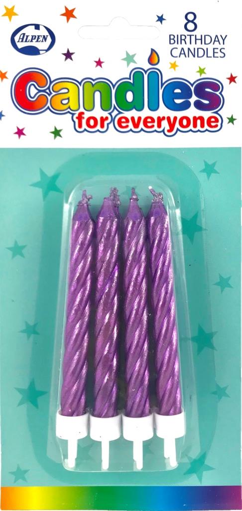 Metallic Purple Jumbo Candles with holders P8 NIS Traders