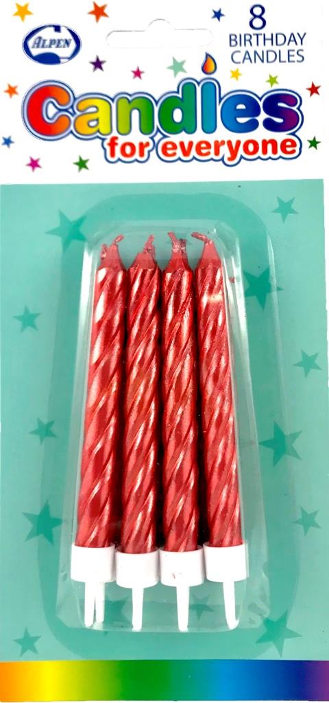 Metallic Red Jumbo Candles with holders P8 NIS Traders