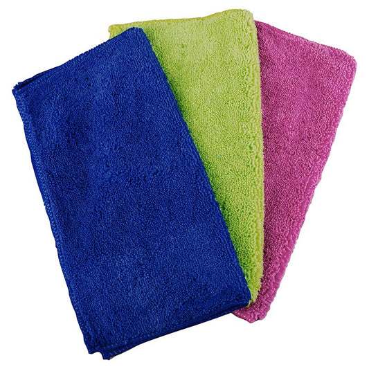 Microfibre Fluffy Cloth 30cm x 30cm - 3pk NIS Traders