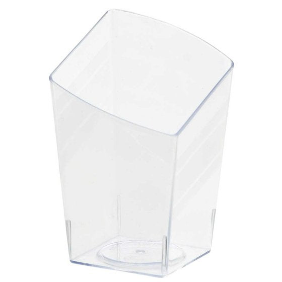 Mini Catering Slanted Tumblers Clear Plastic 2.2OZ/ 65ML 10pk NIS Traders