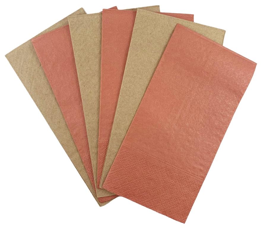 Buy NAPKIN.LUNCH METALLIC.ROSEGOLD/KRAFT P20 at NIS Packaging & Party Supply Brisbane, Logan, Gold Coast, Sydney, Melbourne, Australia